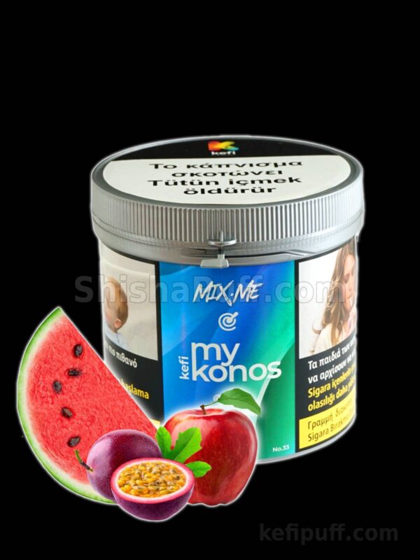 Mykonos Kefi Flavor 70g Watermelon with Apple and Passionfruit MIX ME Cyprus Tobacco Shisha Hookah narghile in limassol Shisha Puff