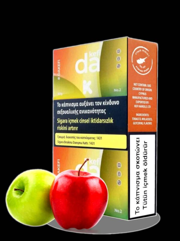 DA Kefi Flavor 50g Double apple Cyprus Tobacco Shisha Hookah narghile in limassol Shisha Puff