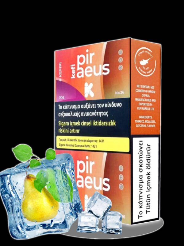 Piraeus Kefi Flavor 50g Fresh pear with ice Cyprus Tobacco Shisha Hookah narghile in limassol Shisha Puff