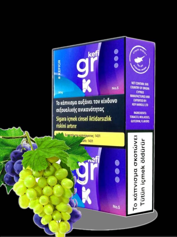 GR Kefi Flavor 50g Grape Cyprus Tobacco Shisha Hookah narghile in limassol Shisha Puff