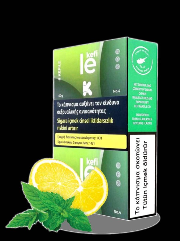 LE Kefi Flavor 50g intense Lemon with Mint Cyprus Tobacco Shisha Hookah narghile in limassol Shisha Puff